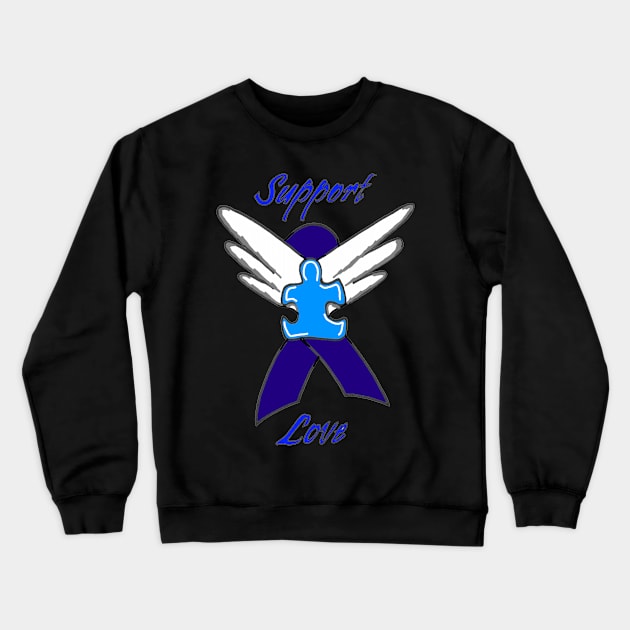 Support Autism Awareness Crewneck Sweatshirt by Joseph Baker